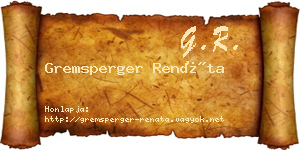 Gremsperger Renáta névjegykártya